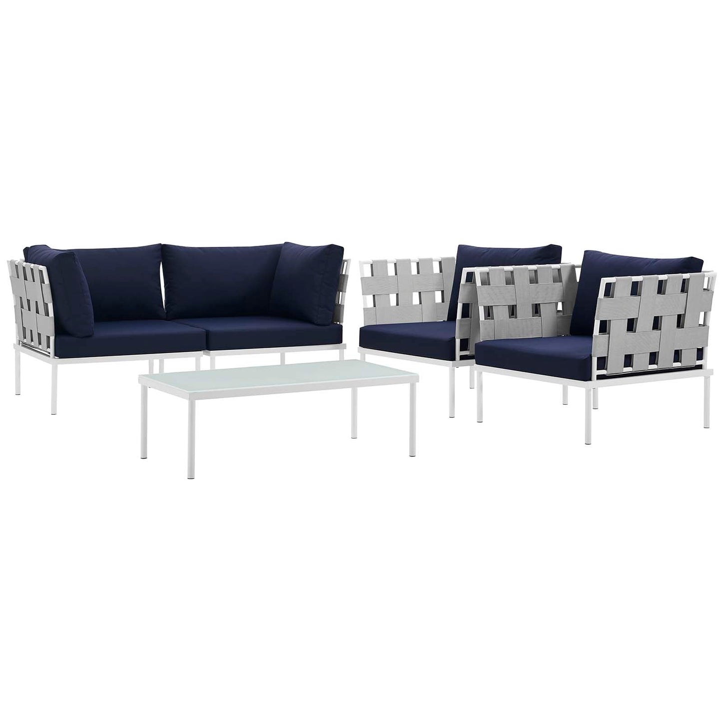 Modway Furniture Harmony 5  Piece Outdoor Patio Aluminum Sectional Sofa Set by Modway – EEI-2623