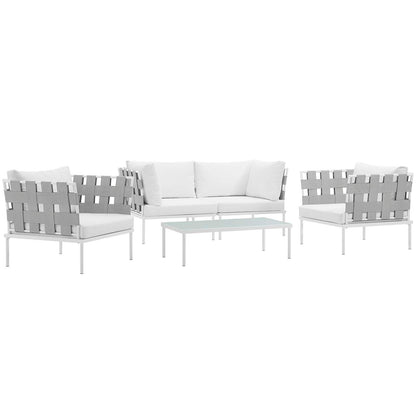 Modway Furniture Harmony 5  Piece Outdoor Patio Aluminum Sectional Sofa Set by Modway – EEI-2623