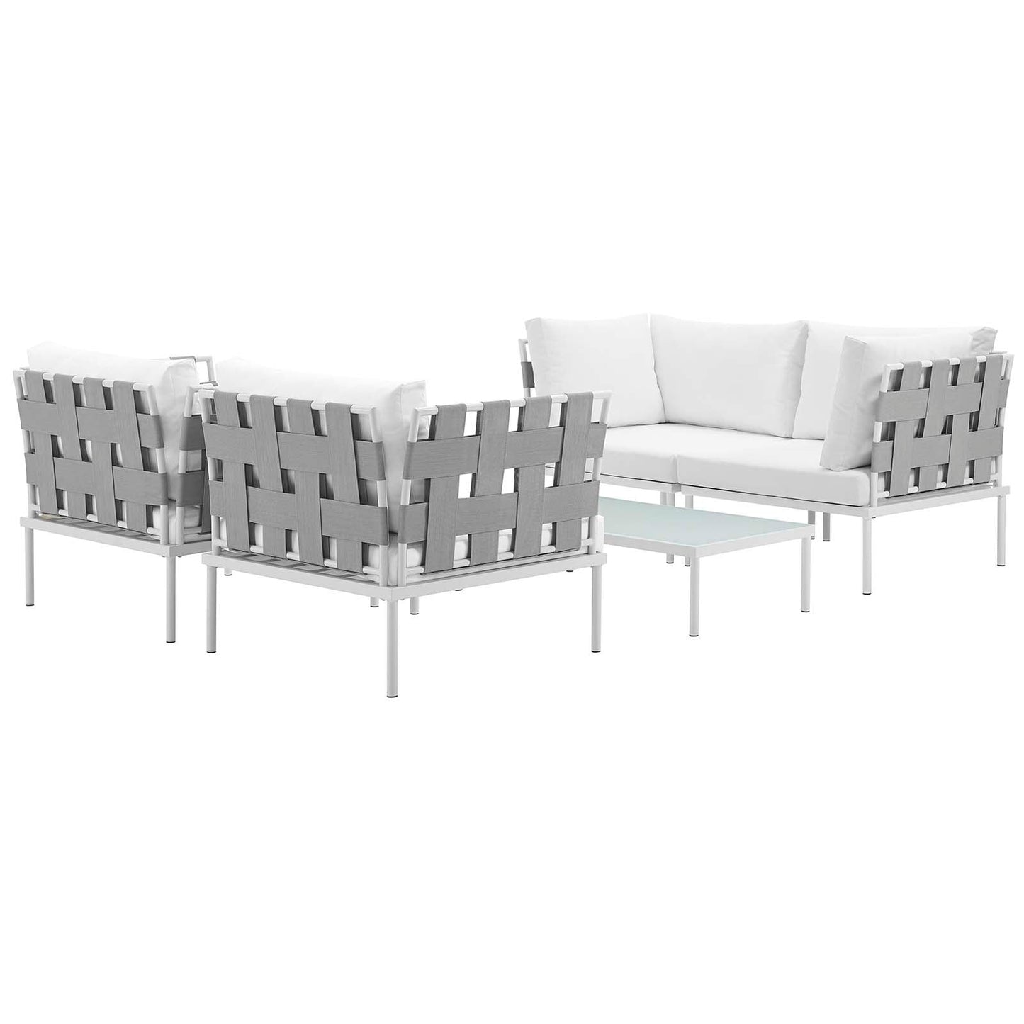 Modway Furniture Harmony 5  Piece Outdoor Patio Aluminum Sectional Sofa Set by Modway – EEI-2623