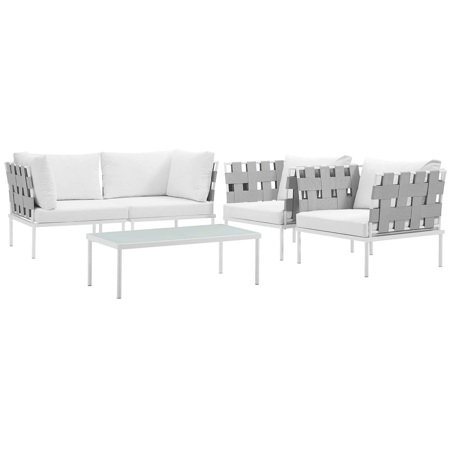 Modway Furniture Harmony 5  Piece Outdoor Patio Aluminum Sectional Sofa Set by Modway – EEI-2623