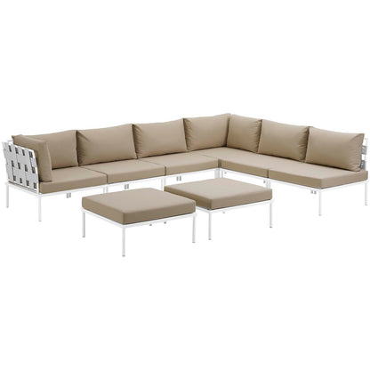 Modway Furniture Harmony 8 Piece Outdoor Patio Aluminum Sectional Sofa Set by Modway – EEI-2624