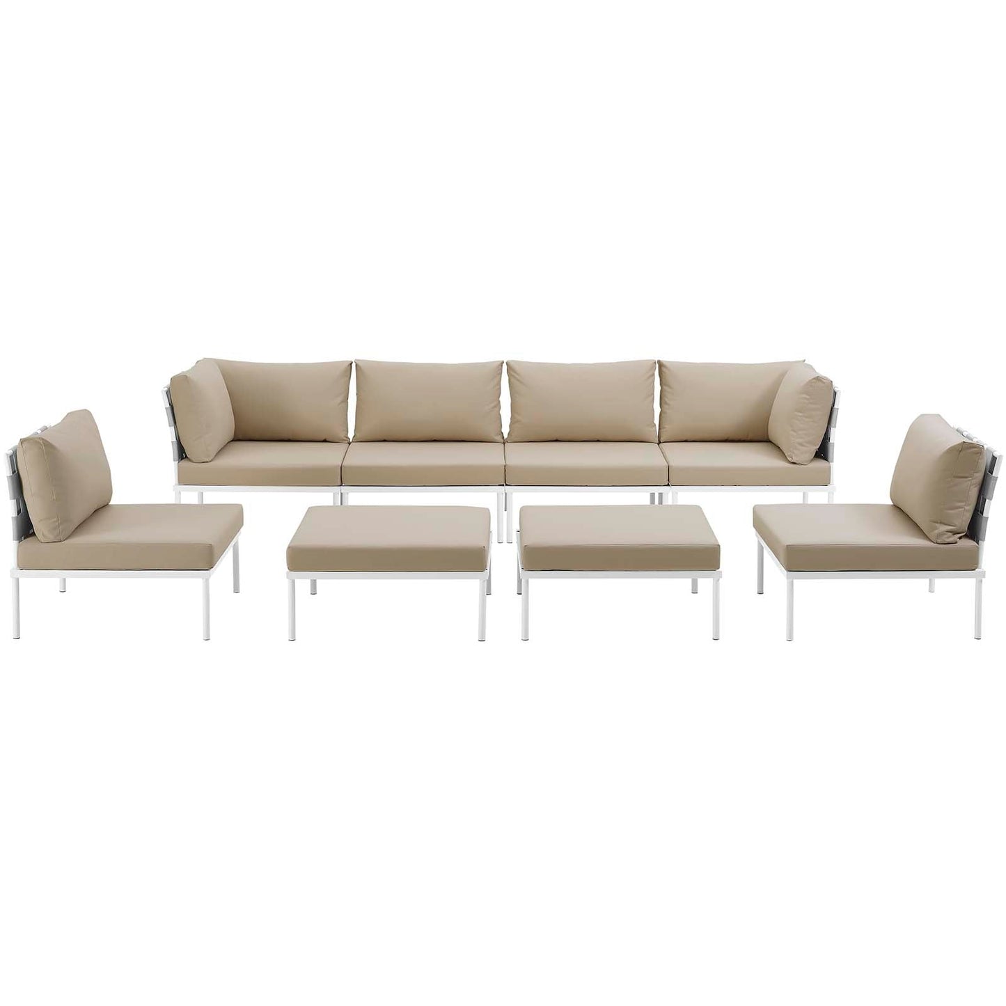 Modway Furniture Harmony 8 Piece Outdoor Patio Aluminum Sectional Sofa Set by Modway – EEI-2624