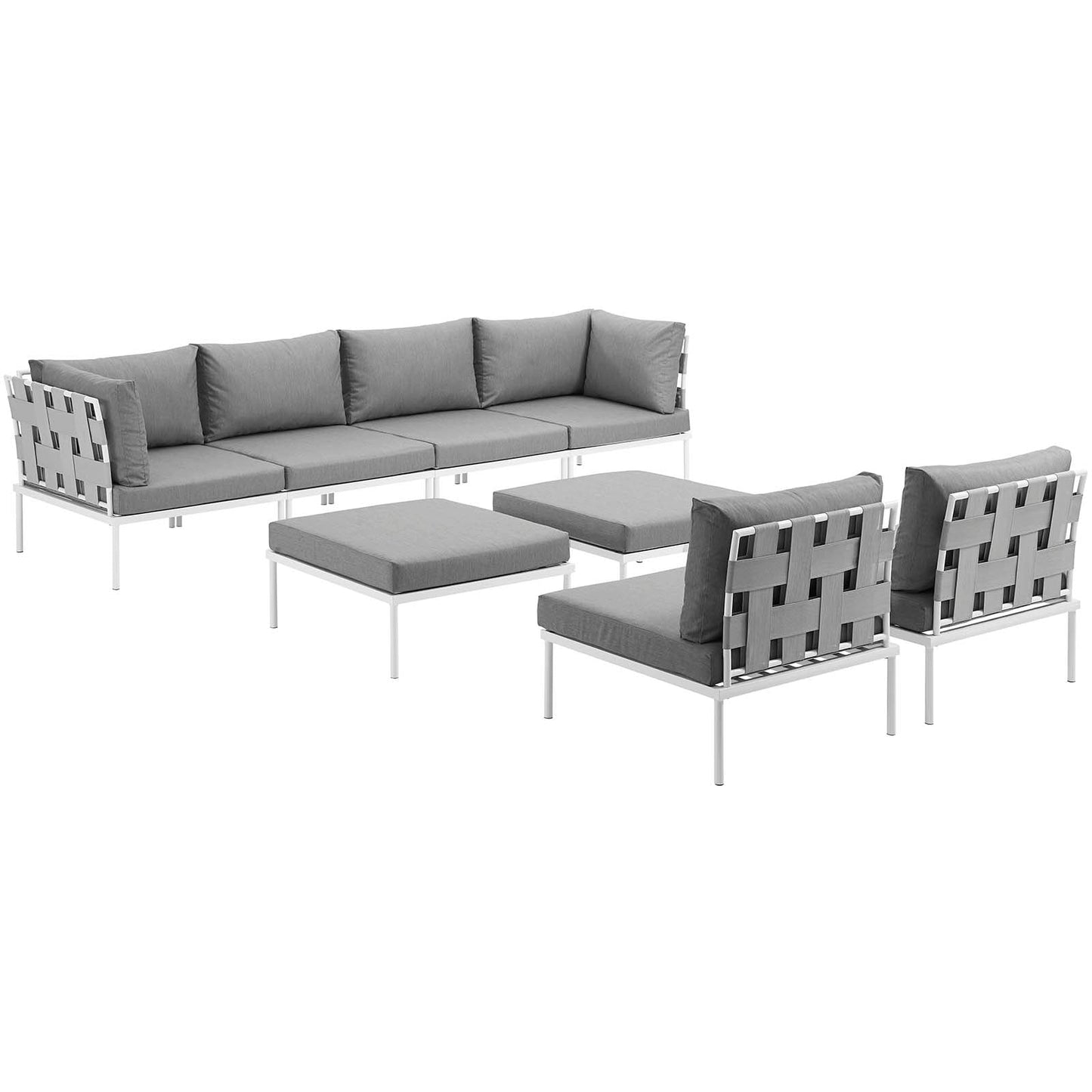 Modway Furniture Harmony 8 Piece Outdoor Patio Aluminum Sectional Sofa Set by Modway – EEI-2624