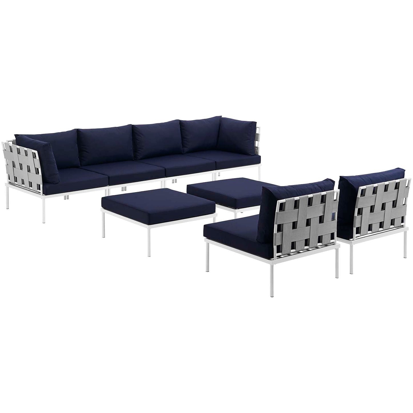 Modway Furniture Harmony 8 Piece Outdoor Patio Aluminum Sectional Sofa Set by Modway – EEI-2624