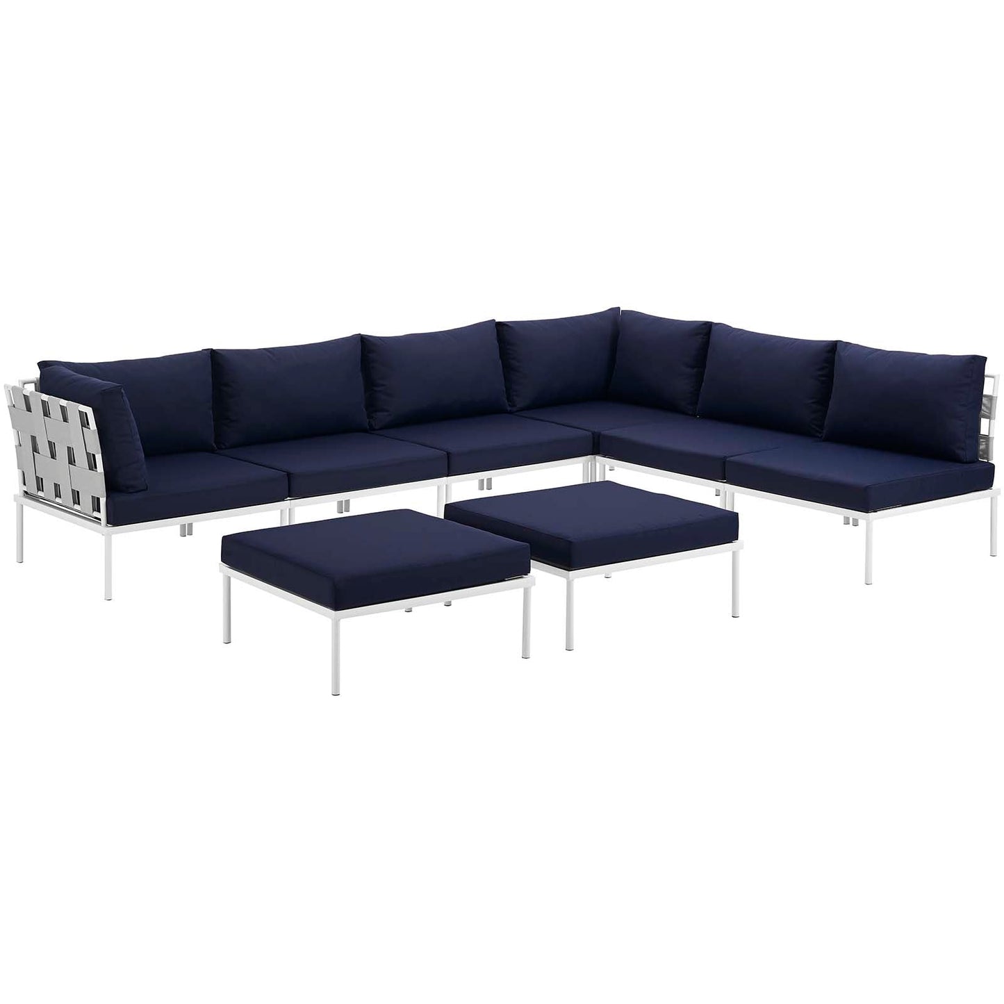 Modway Furniture Harmony 8 Piece Outdoor Patio Aluminum Sectional Sofa Set by Modway – EEI-2624