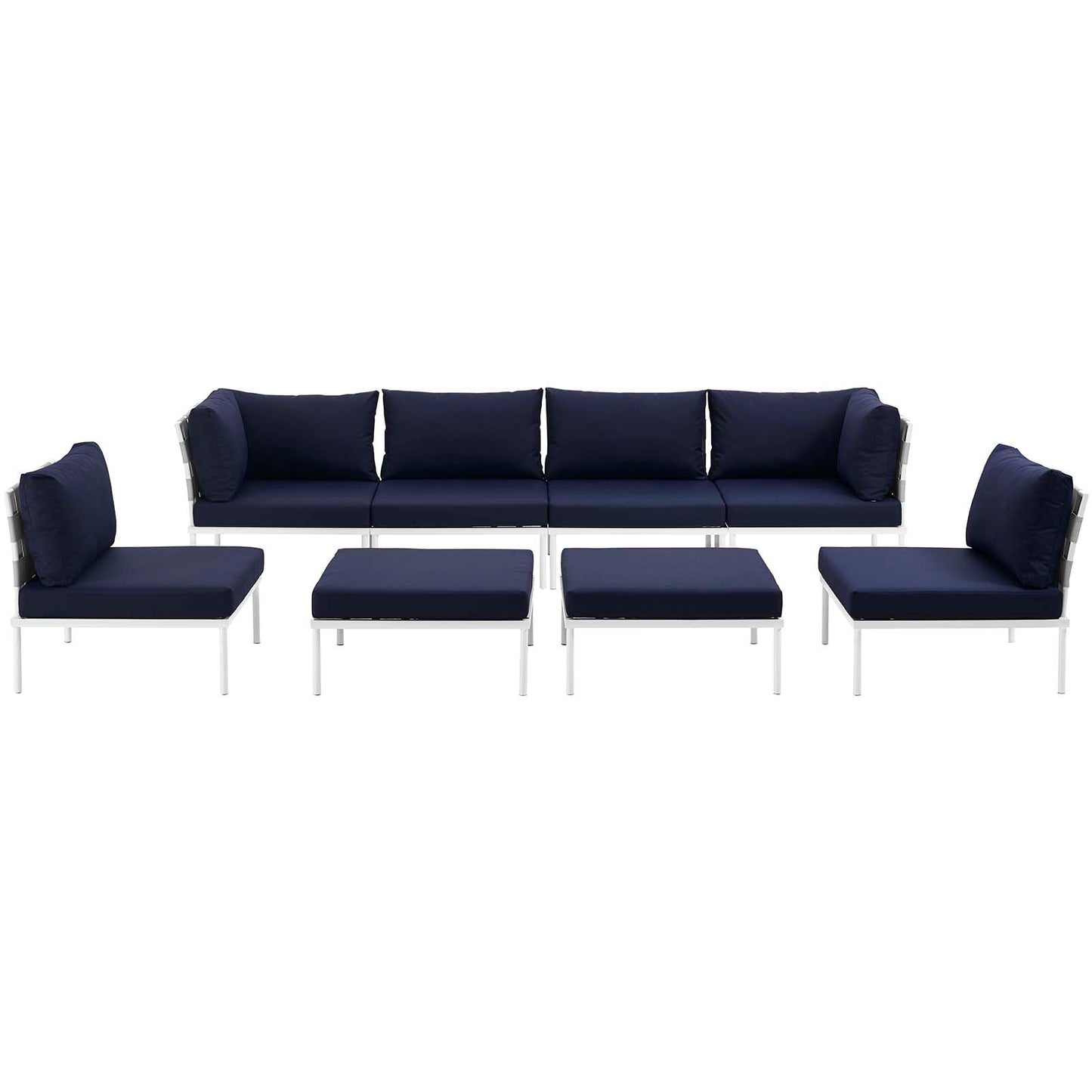 Modway Furniture Harmony 8 Piece Outdoor Patio Aluminum Sectional Sofa Set by Modway – EEI-2624
