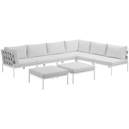 Modway Furniture Harmony 8 Piece Outdoor Patio Aluminum Sectional Sofa Set by Modway – EEI-2624