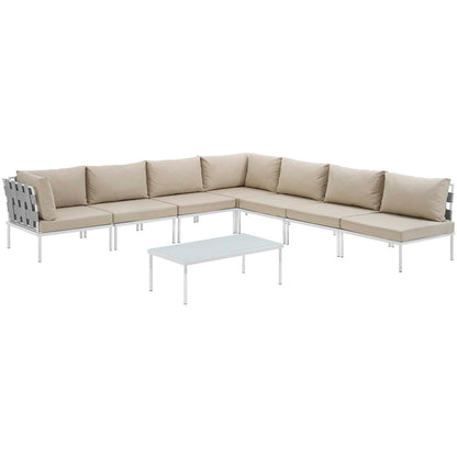 Modway Furniture Harmony 8 Piece Outdoor Patio Aluminum Sectional Sofa Set by Modway – EEI-2625