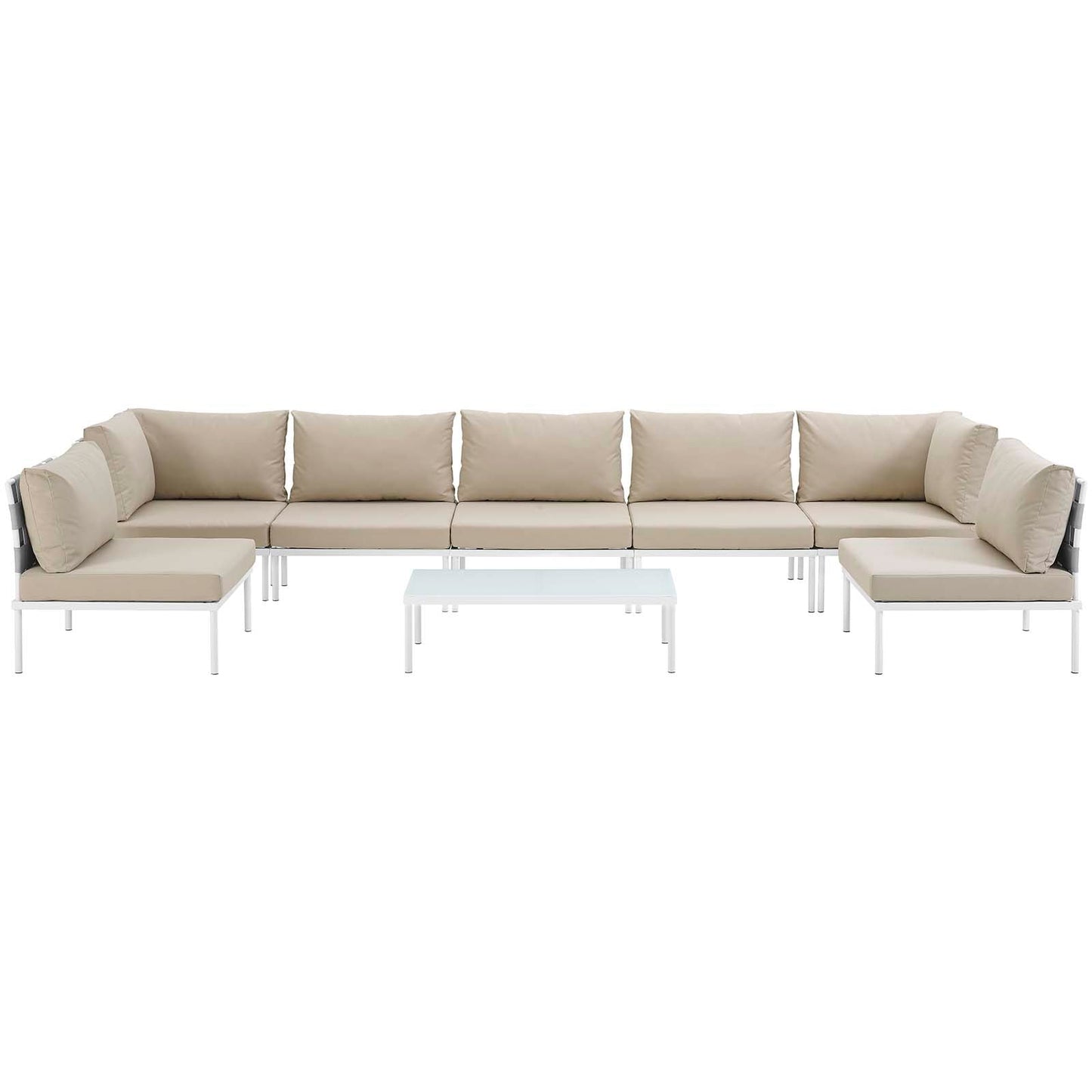 Modway Furniture Harmony 8 Piece Outdoor Patio Aluminum Sectional Sofa Set by Modway – EEI-2625