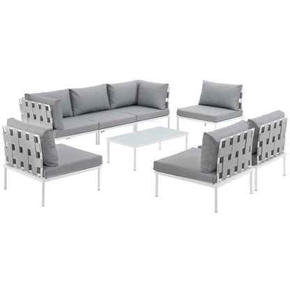 Modway Furniture Harmony 8 Piece Outdoor Patio Aluminum Sectional Sofa Set by Modway – EEI-2625