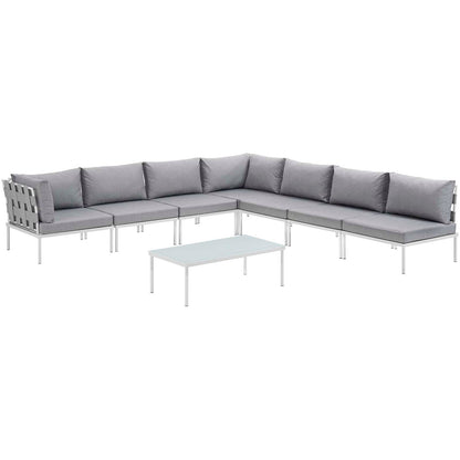 Modway Furniture Harmony 8 Piece Outdoor Patio Aluminum Sectional Sofa Set by Modway – EEI-2625