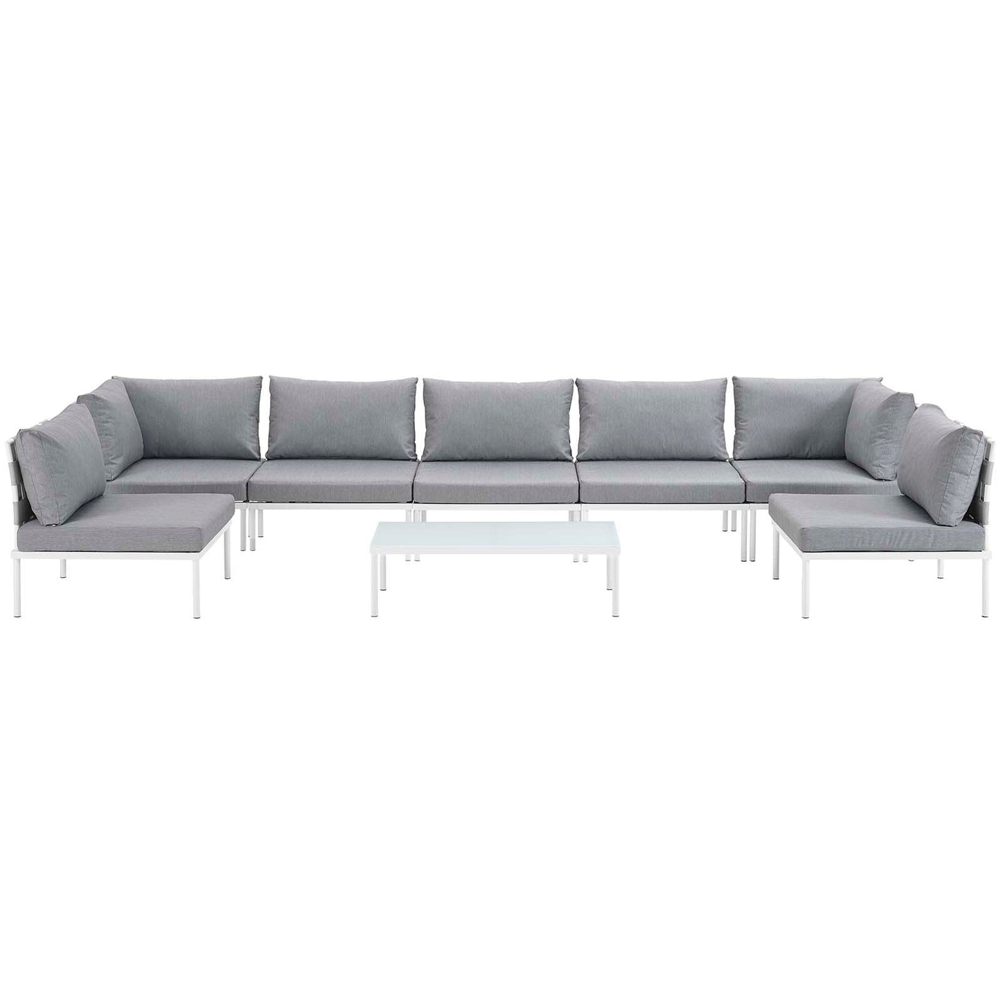 Modway Furniture Harmony 8 Piece Outdoor Patio Aluminum Sectional Sofa Set by Modway – EEI-2625