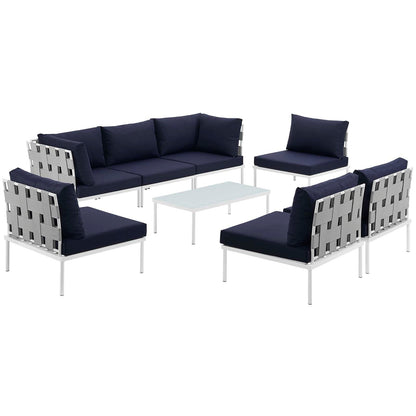 Modway Furniture Harmony 8 Piece Outdoor Patio Aluminum Sectional Sofa Set by Modway – EEI-2625
