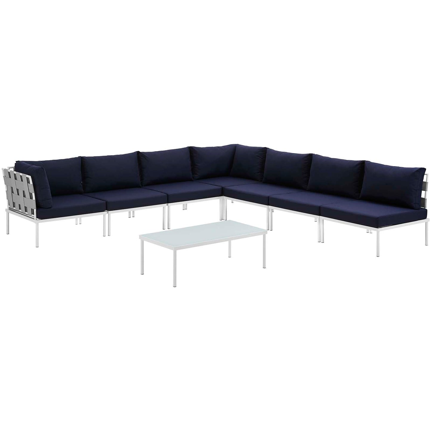 Modway Furniture Harmony 8 Piece Outdoor Patio Aluminum Sectional Sofa Set by Modway – EEI-2625
