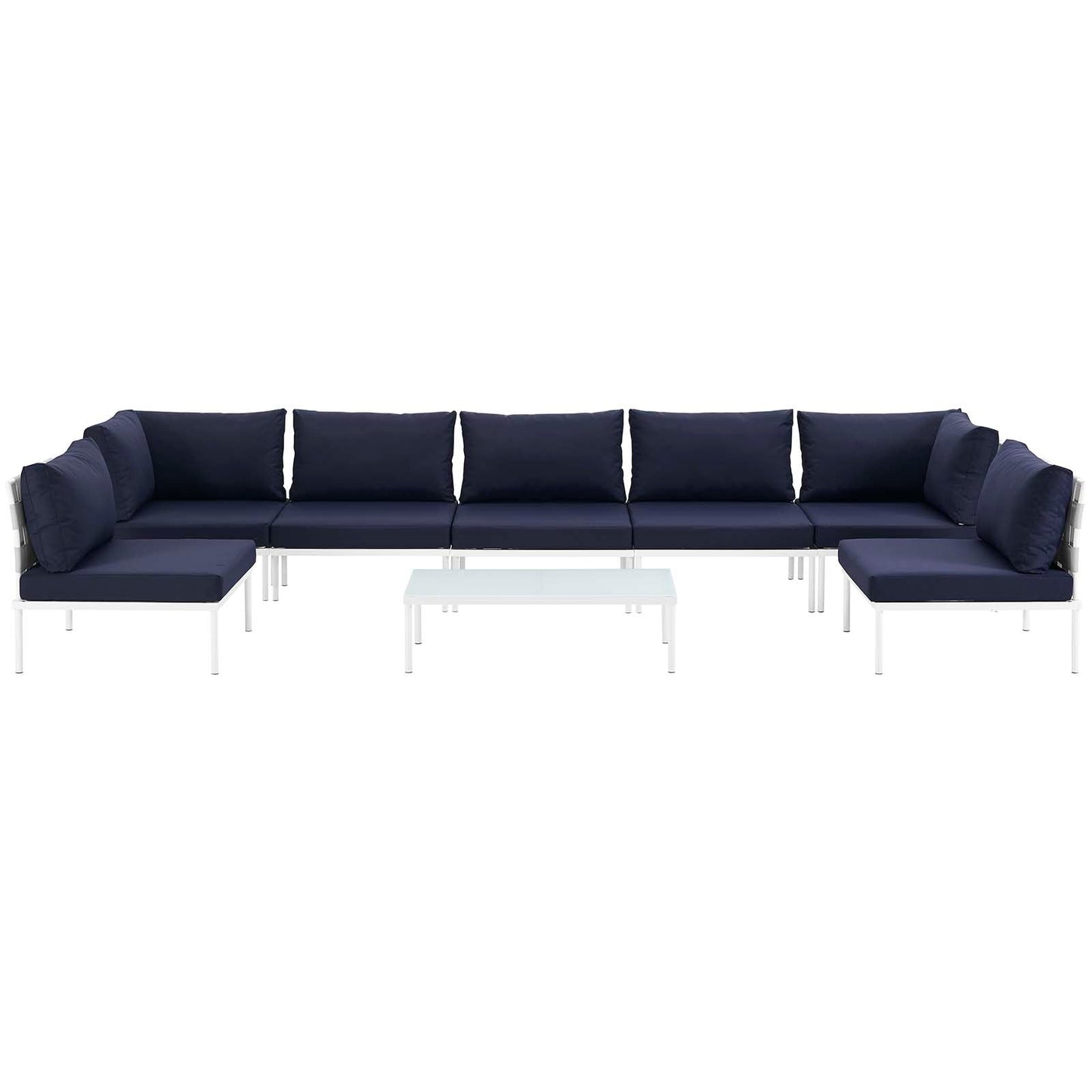 Modway Furniture Harmony 8 Piece Outdoor Patio Aluminum Sectional Sofa Set by Modway – EEI-2625
