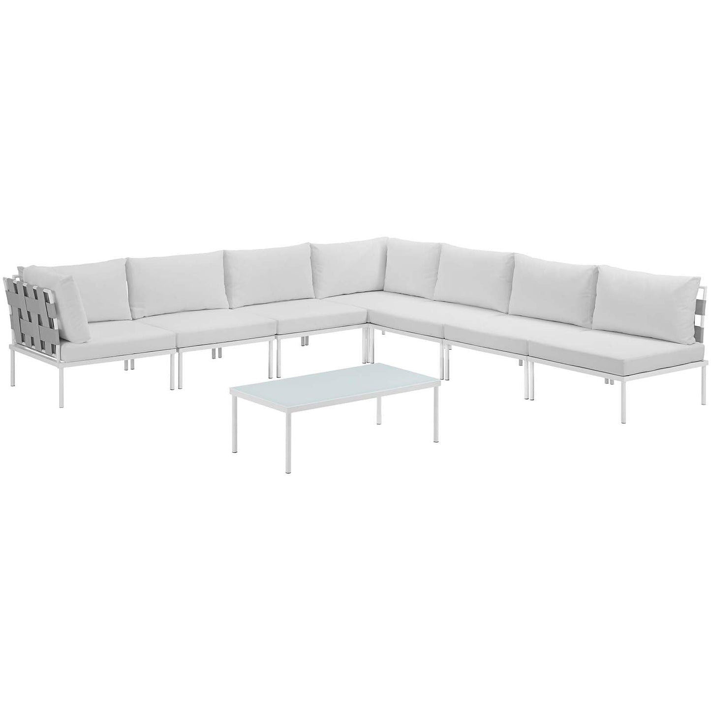 Modway Furniture Harmony 8 Piece Outdoor Patio Aluminum Sectional Sofa Set by Modway – EEI-2625