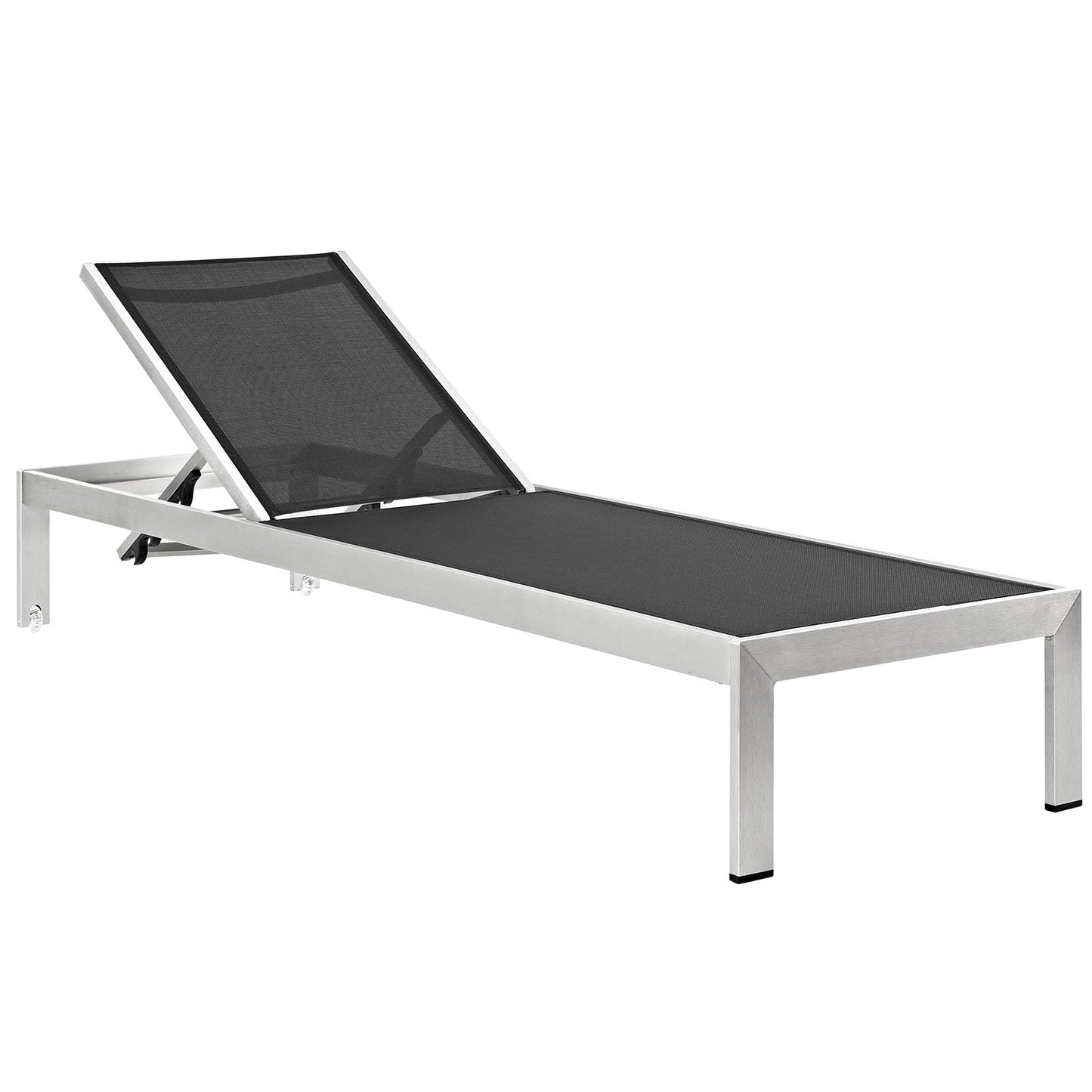 Modway Furniture Shore Outdoor Patio Aluminum Chaise with Cushions - EEI-2660-SLV-TRQ