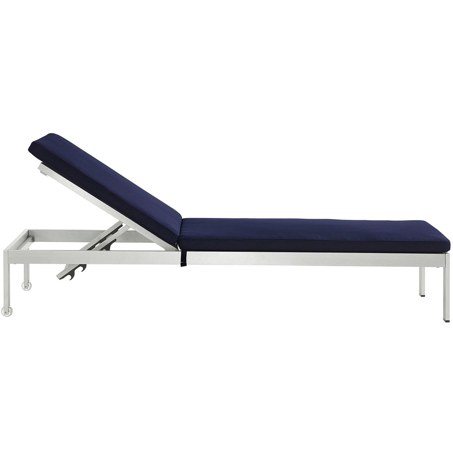 Modway Furniture Shore Outdoor Patio Aluminum Chaise with Cushions - EEI-2660-SLV-TRQ