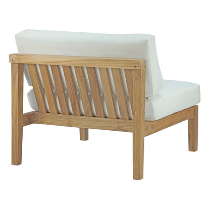 Modway Furniture Bayport Outdoor Patio Teak Armless - EEI-2697-NAT-WHI
