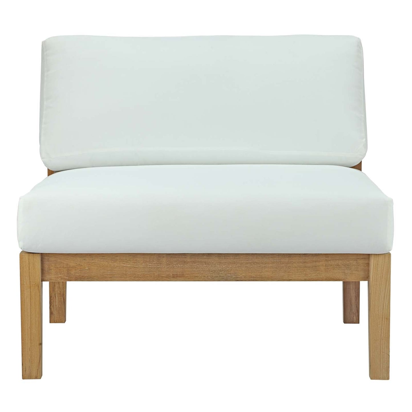Modway Furniture Bayport Outdoor Patio Teak Armless - EEI-2697-NAT-WHI