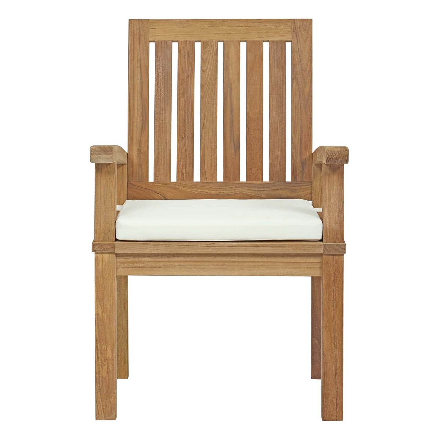 Modway Furniture Marina Outdoor Patio Teak Dining Chair – EEI-2701-NAT-WHI