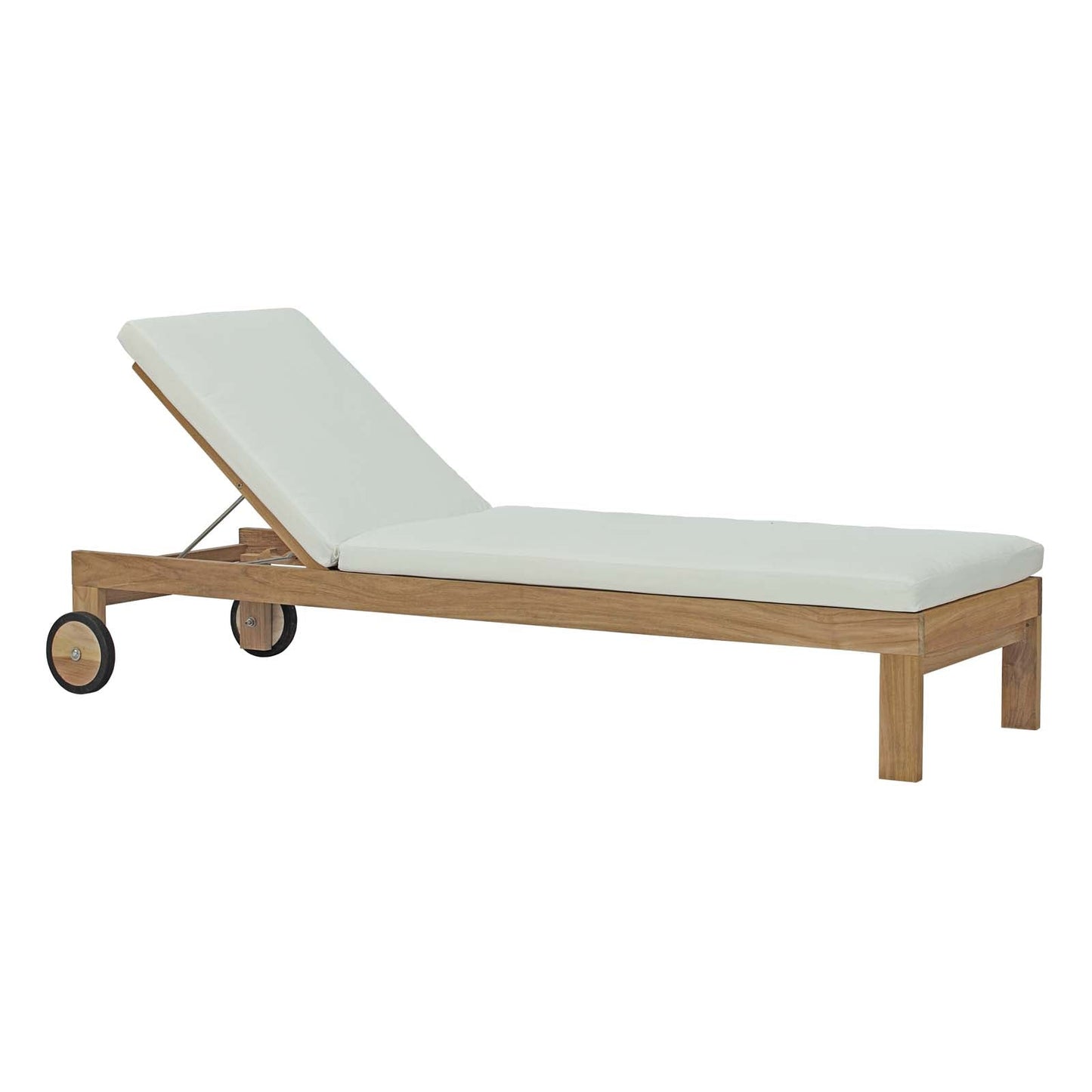 Modway Furniture Upland Outdoor Patio Teak Chaise - EEI-2711-NAT-WHI