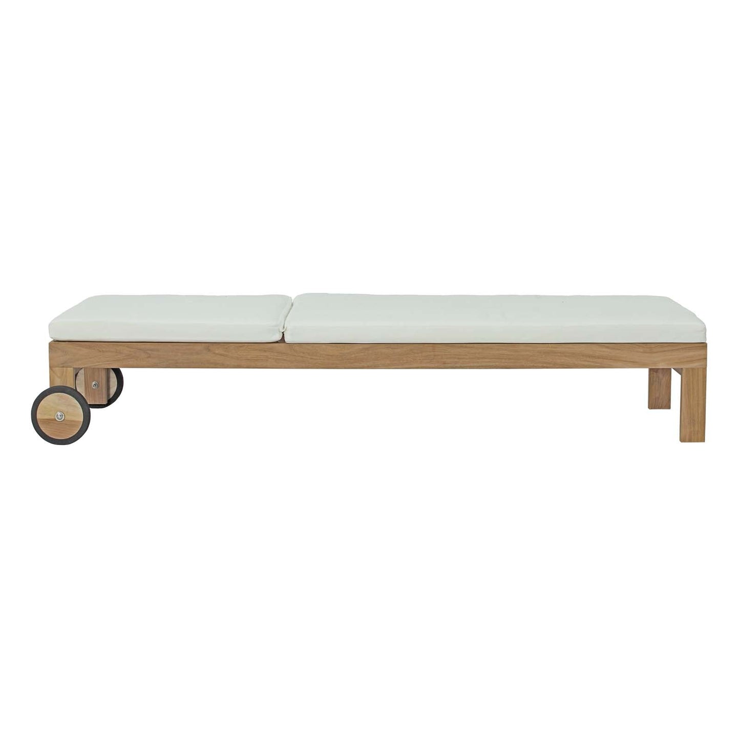 Modway Furniture Upland Outdoor Patio Teak Chaise - EEI-2711-NAT-WHI