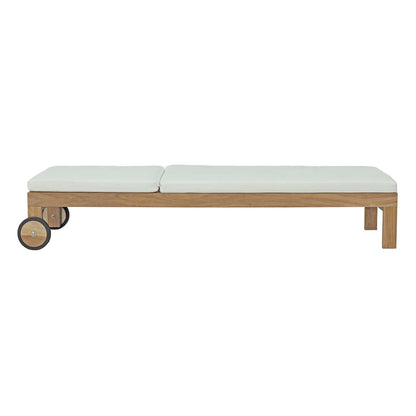 Modway Furniture Upland Outdoor Patio Teak Chaise - EEI-2711-NAT-WHI