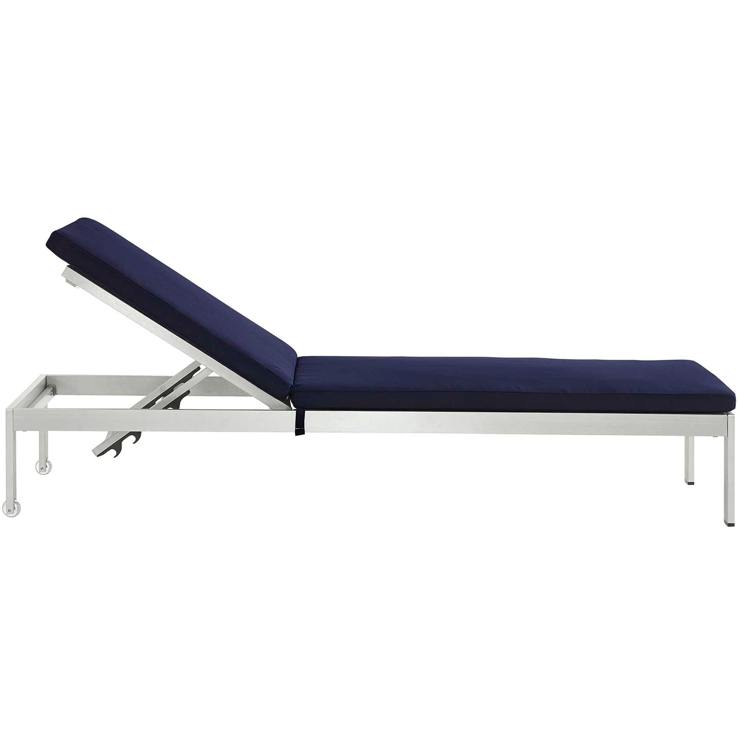 Modway Furniture  Shore Chaise with Cushions Outdoor Patio Aluminum Set of 2 - EEI-2737-SLV-TRQ-SET
