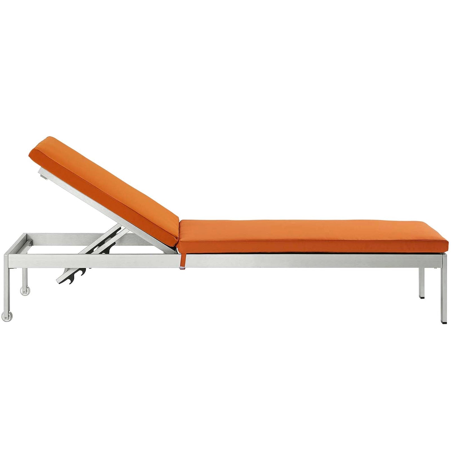 Modway Furniture  Shore Chaise with Cushions Outdoor Patio Aluminum Set of 2 - EEI-2737-SLV-TRQ-SET