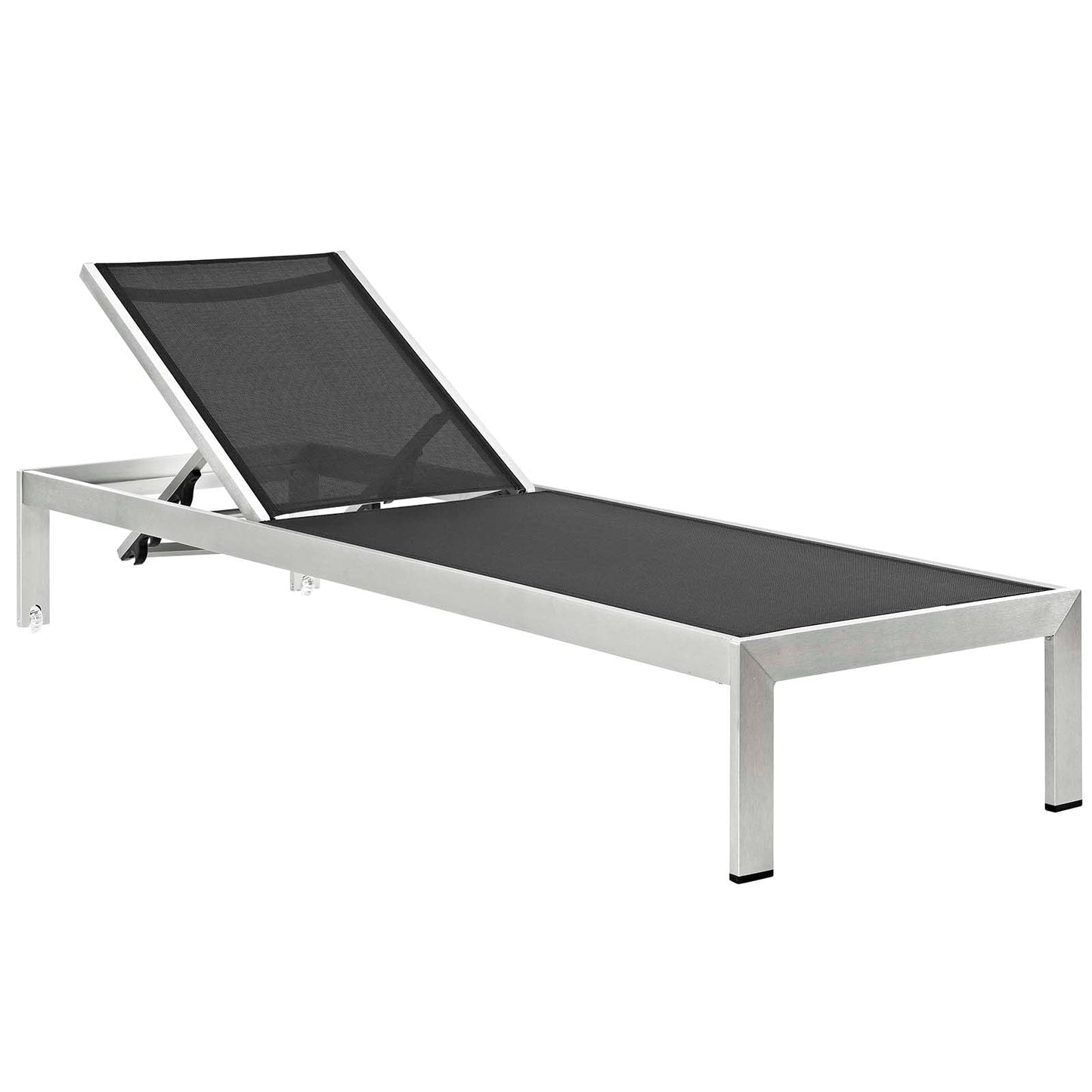 Modway Furniture Shore Chaise with Cushions Outdoor Patio Aluminum Set of 6 by Modway - EEI-2739-SLV-TRQ-SET