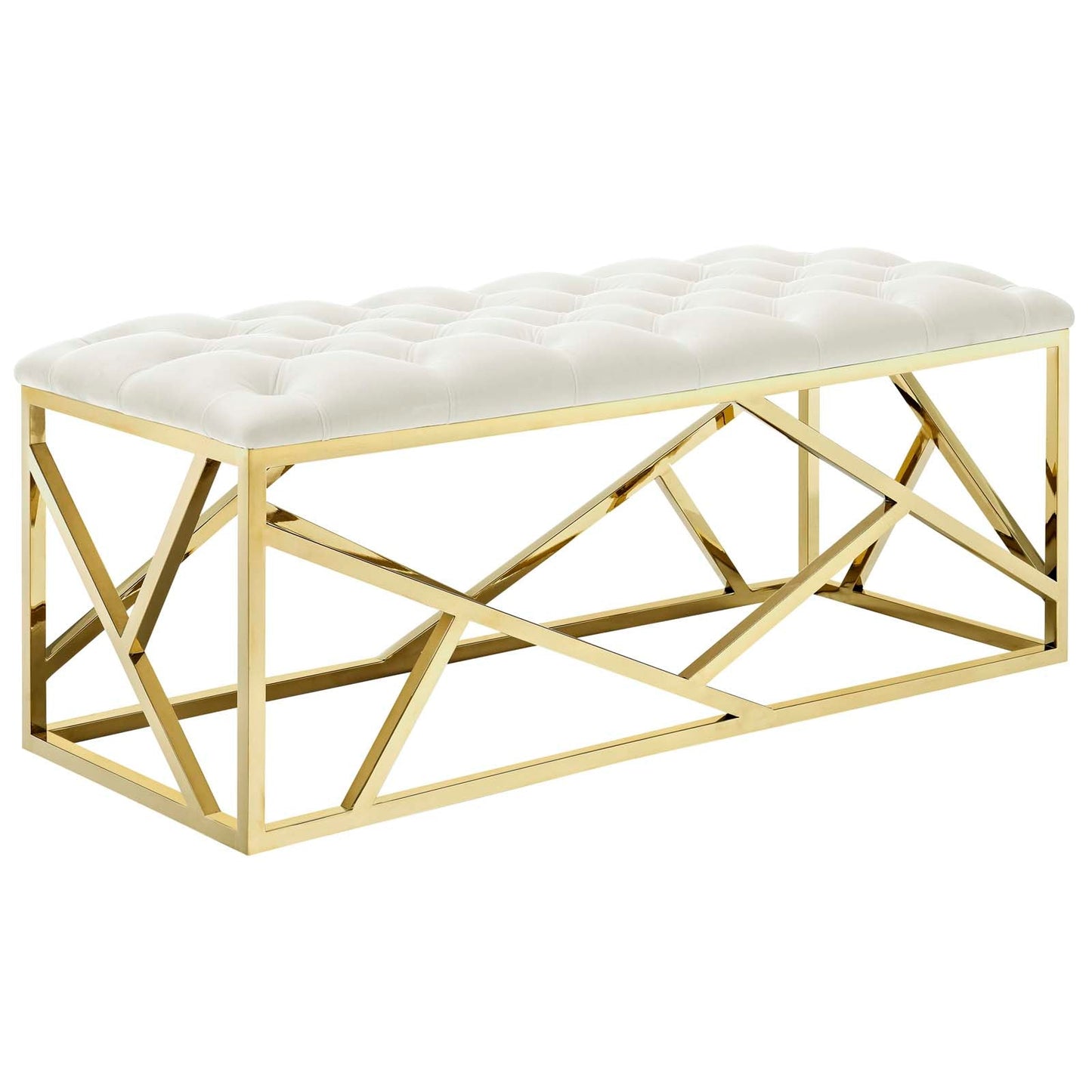 Modway furniture Intersperse Bench - EEI-2847-GLD-IVO