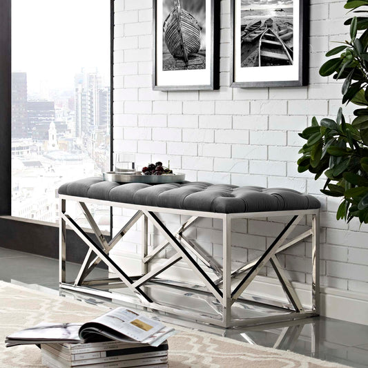 Modway Furniture Intersperse Bench - EEI-2867-SLV-SEA