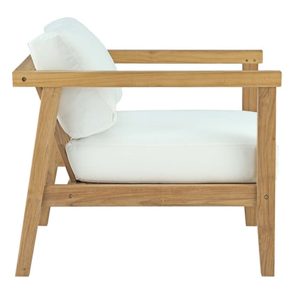 Modway furniture Bayport 2 Piece Outdoor Patio Teak Set - EEI-3108-NAT-WHI-SET