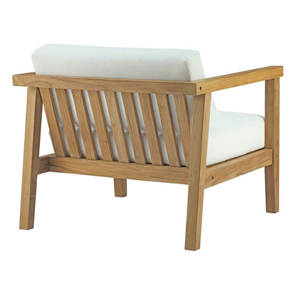 Modway furniture Bayport 2 Piece Outdoor Patio Teak Set - EEI-3108-NAT-WHI-SET