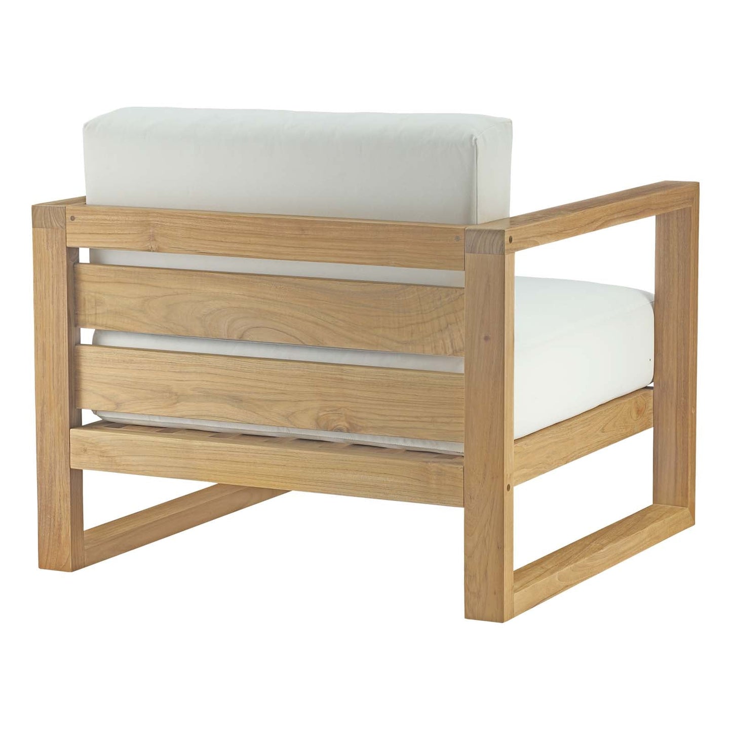 Modway furniture Upland 3 Piece Outdoor Patio Teak Set - EEI-3114-NAT-WHI-SET