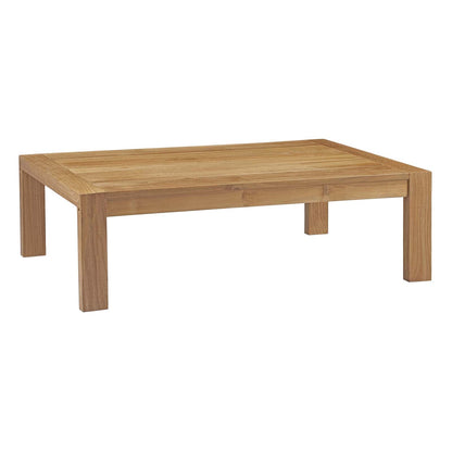 Modway furniture Upland 3 Piece Outdoor Patio Teak Set - EEI-3114-NAT-WHI-SET