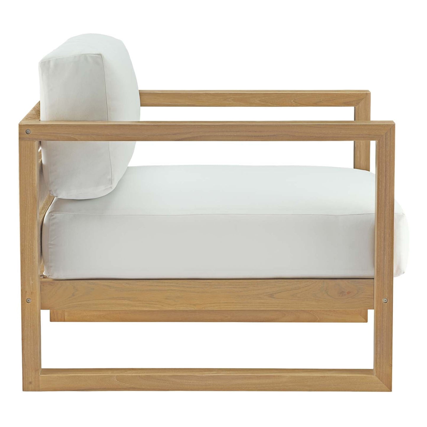 Modway Furniture Upland 3 Piece Outdoor Patio Teak Set - EEI-3119-NAT-WHI-SET