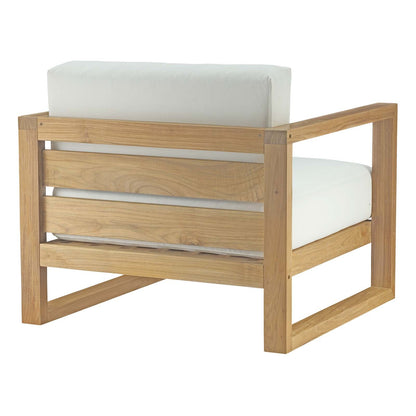 Modway Furniture Upland 3 Piece Outdoor Patio Teak Set - EEI-3119-NAT-WHI-SET