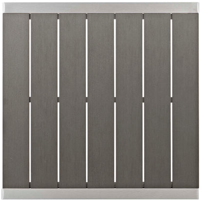 Modway Furniture Shore 3 Piece Outdoor Patio Aluminum Pub Set - EEI-3158-SLV-GRY-SET