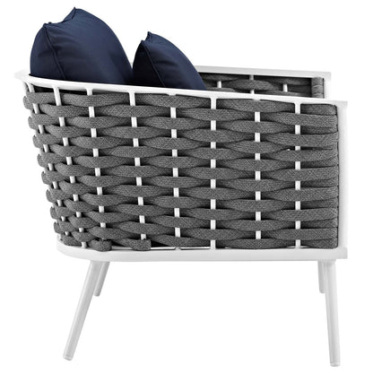 Modway Furniture Stance 3 Piece Outdoor Patio Aluminum Sectional Sofa Set by Modway - EEI-3165-WHI-GRY-SET