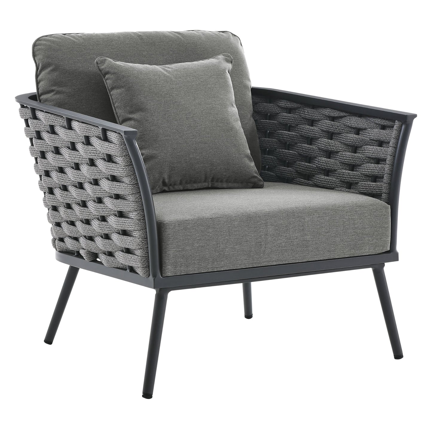 Modway Furniture Stance 4 Piece Outdoor Patio Aluminum Sectional Sofa Set by Modway - EEI-3167-WHI-GRY-SET