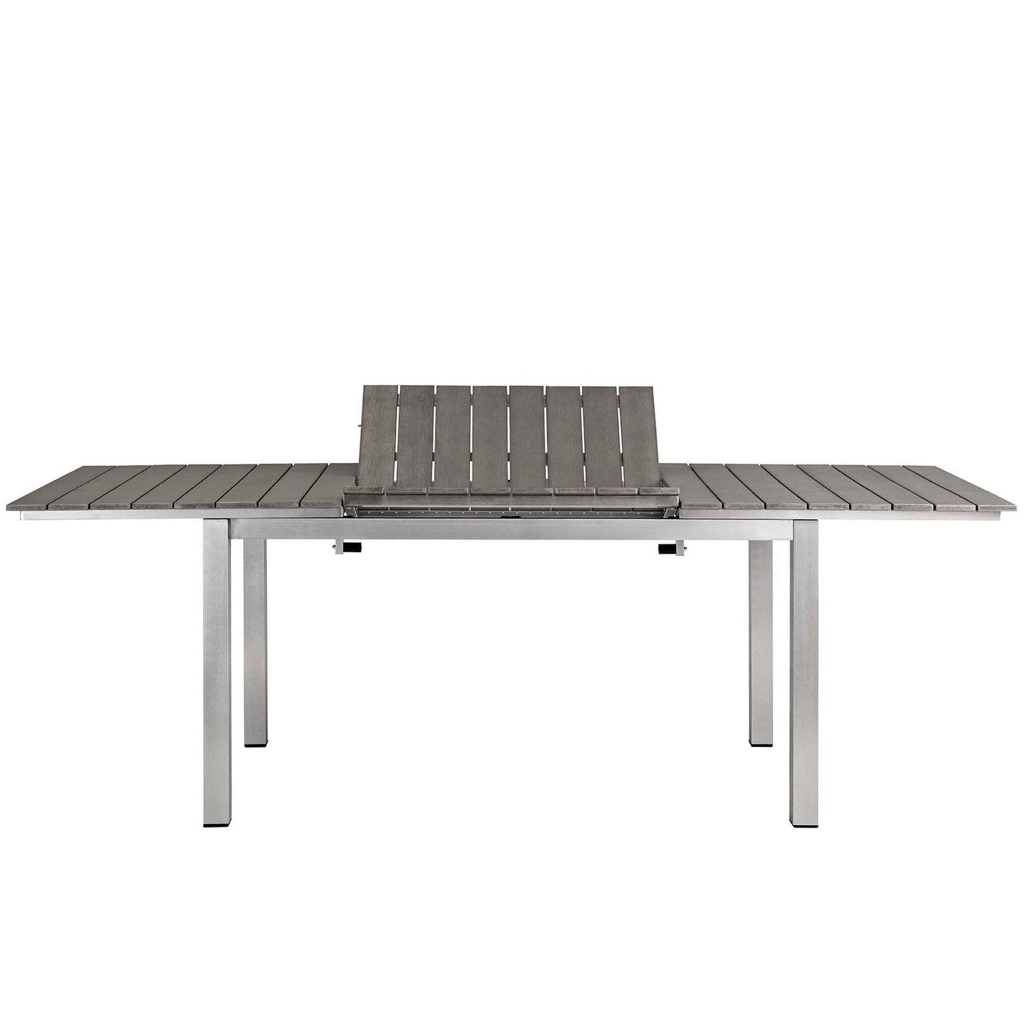 Modway Furniture Shore 7 Piece Outdoor Patio Aluminum Dining Set – EEI-3200-SLV-BLK-SET