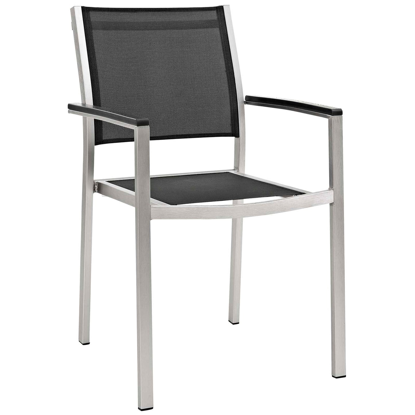 Modway Furniture Shore 9 Piece Outdoor Patio Aluminum Dining Set by Modway - EEI-3202-SLV-BLK-SET