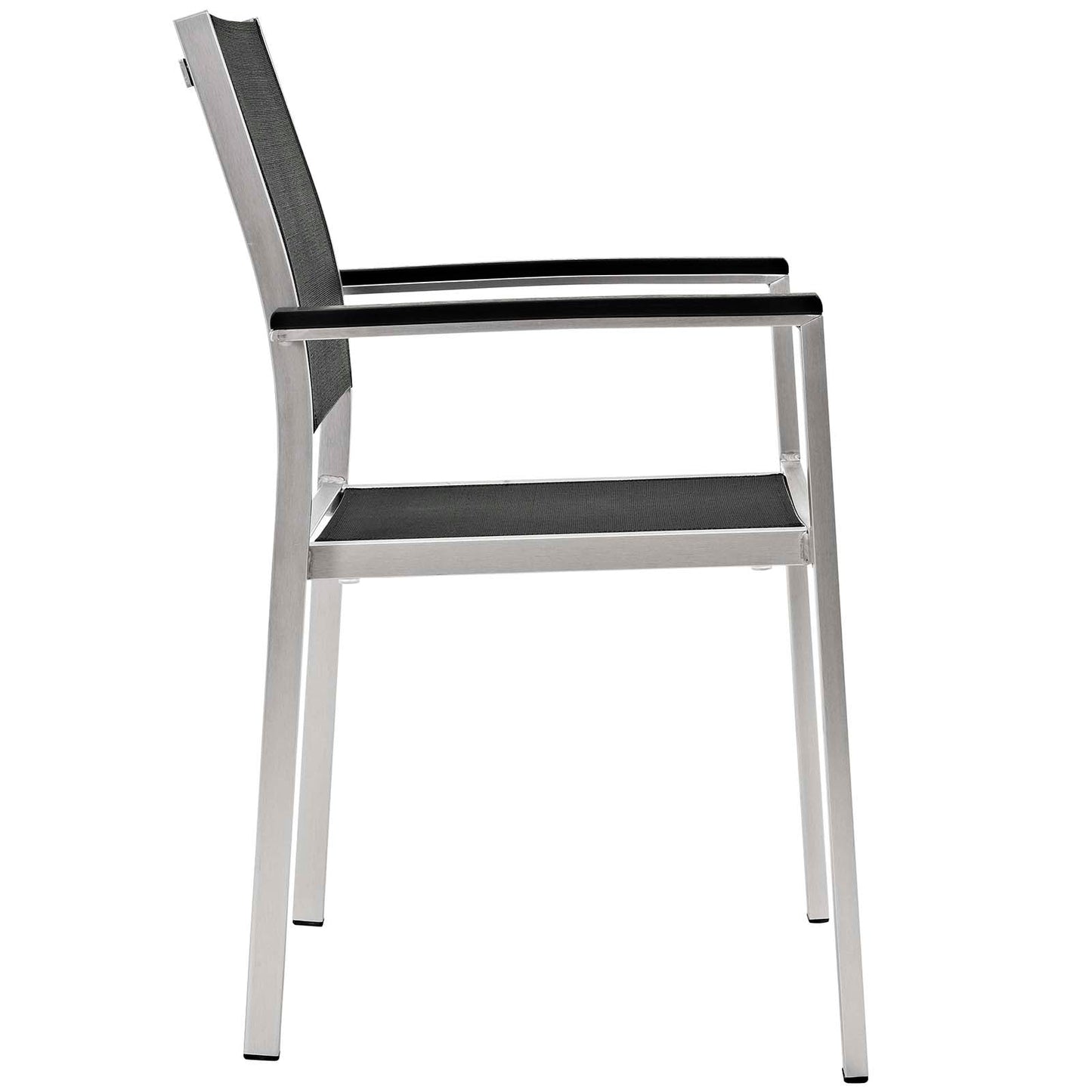Modway Furniture Shore 9 Piece Outdoor Patio Aluminum Dining Set by Modway - EEI-3202-SLV-BLK-SET