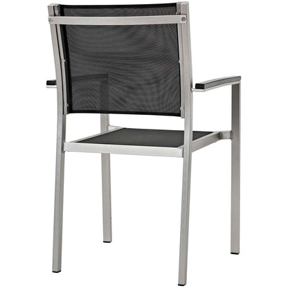 Modway Furniture Shore 9 Piece Outdoor Patio Aluminum Dining Set by Modway - EEI-3202-SLV-BLK-SET