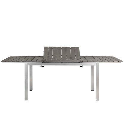Modway Furniture Shore 9 Piece Outdoor Patio Aluminum Dining Set by Modway - EEI-3202-SLV-BLK-SET