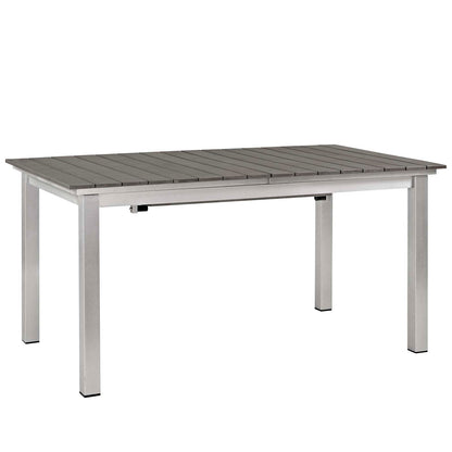 Modway Furniture Shore 9 Piece Outdoor Patio Aluminum Dining Set by Modway - EEI-3202-SLV-BLK-SET