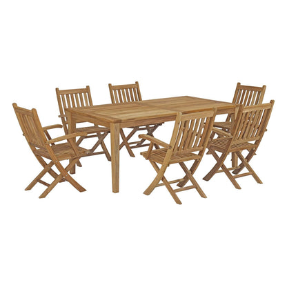 Modway Furniture Marina 7 Piece Outdoor Patio Teak Dining Set by Modway – EEI-3206-NAT-SET