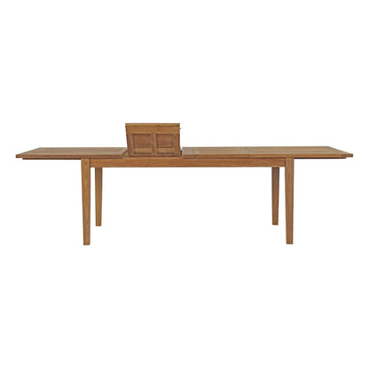 Modway Furniture Marina 7 Piece Outdoor Patio Teak Dining Set by Modway –EEI-3207-NAT-WHI-SET